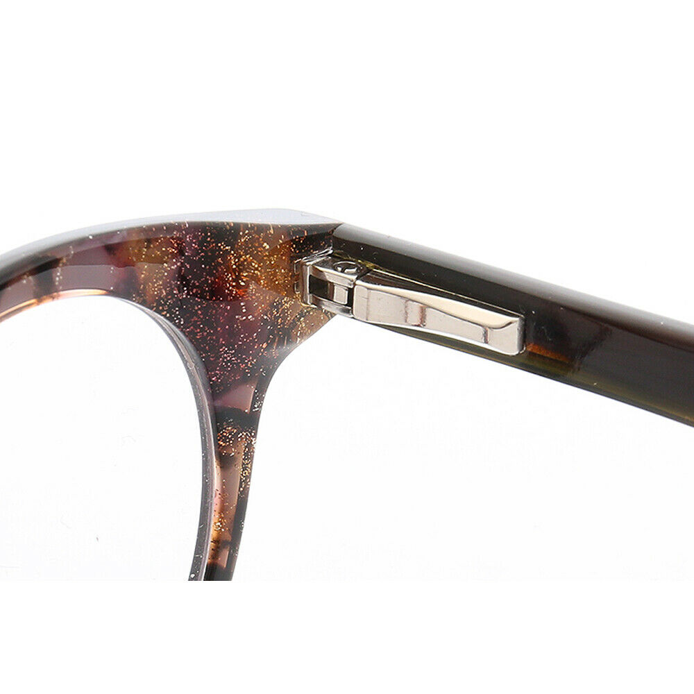 Hinge of multicolored round retro glasses frames