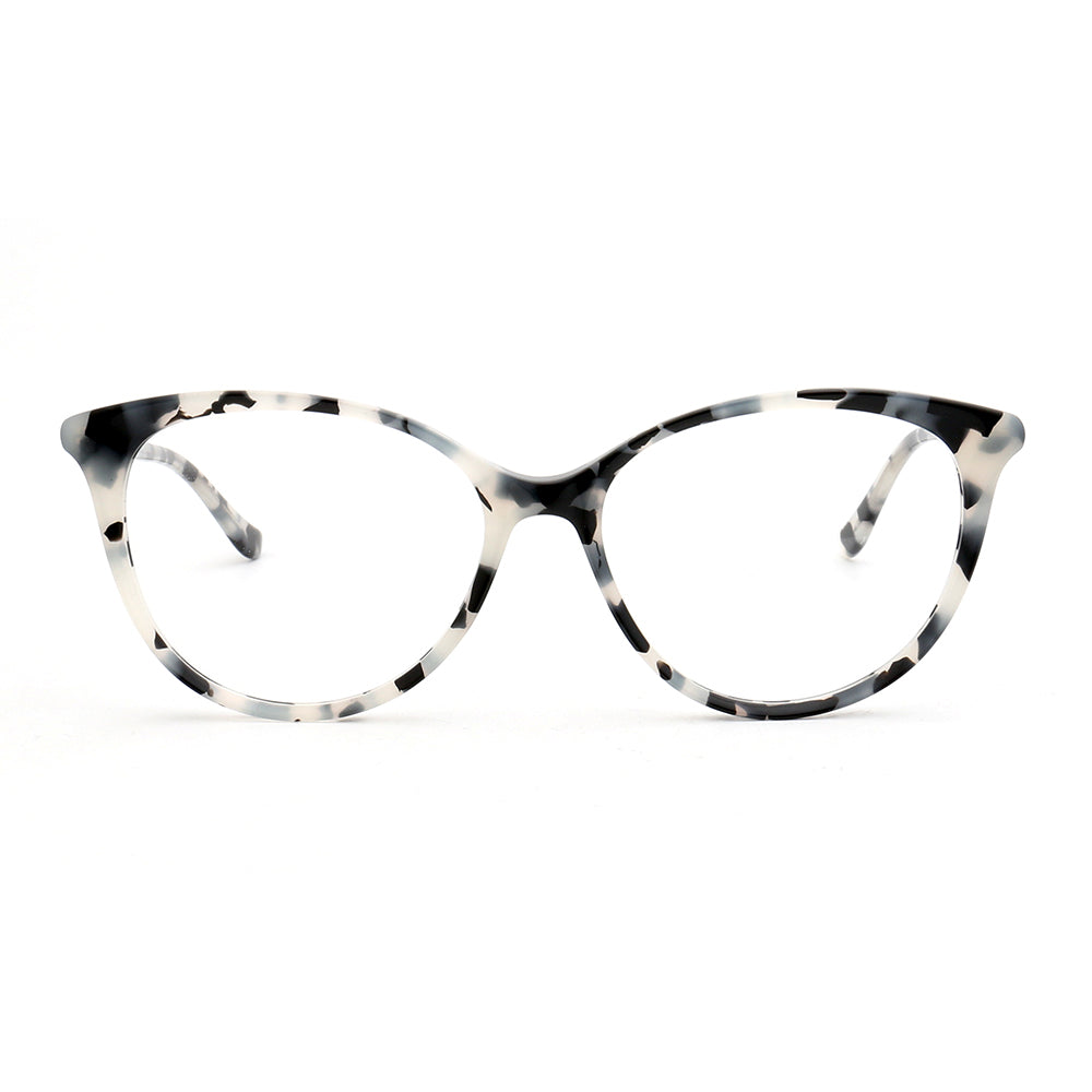 Round tortoise shell patterned eyeglass frames for women