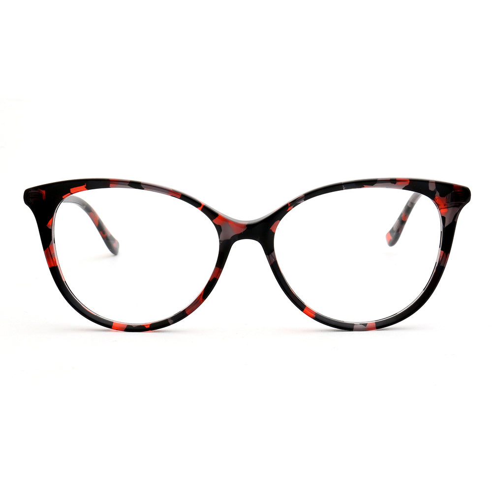 Front view of multicolored full rim glasses for women