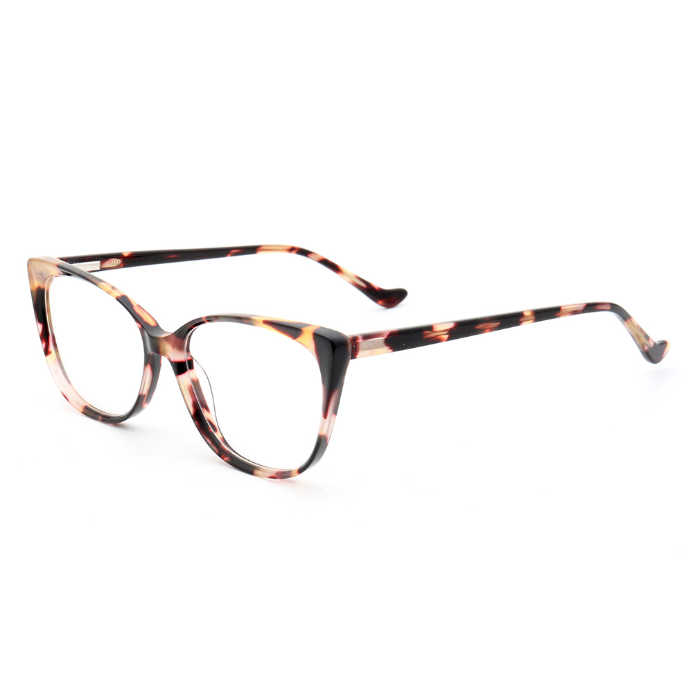Side view of tortoise shell cat eye glasses frames for women