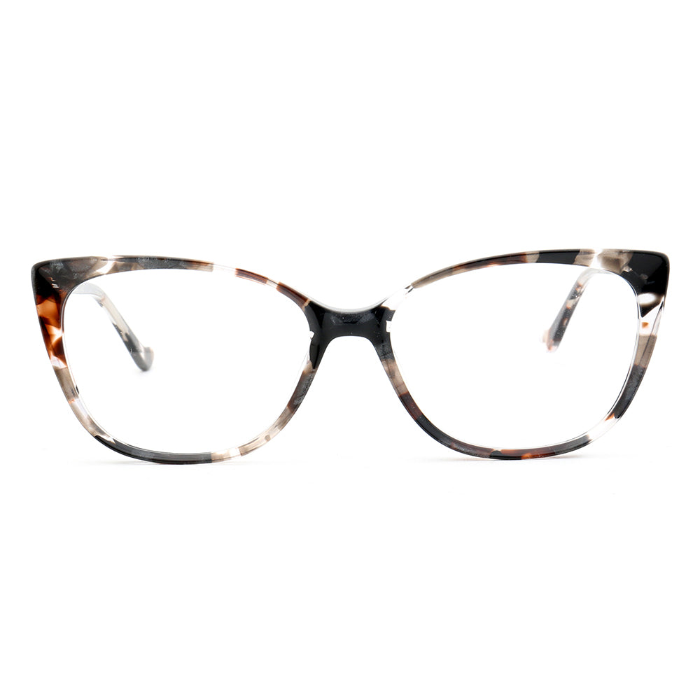 Patterned full rim cat eye glasses for women