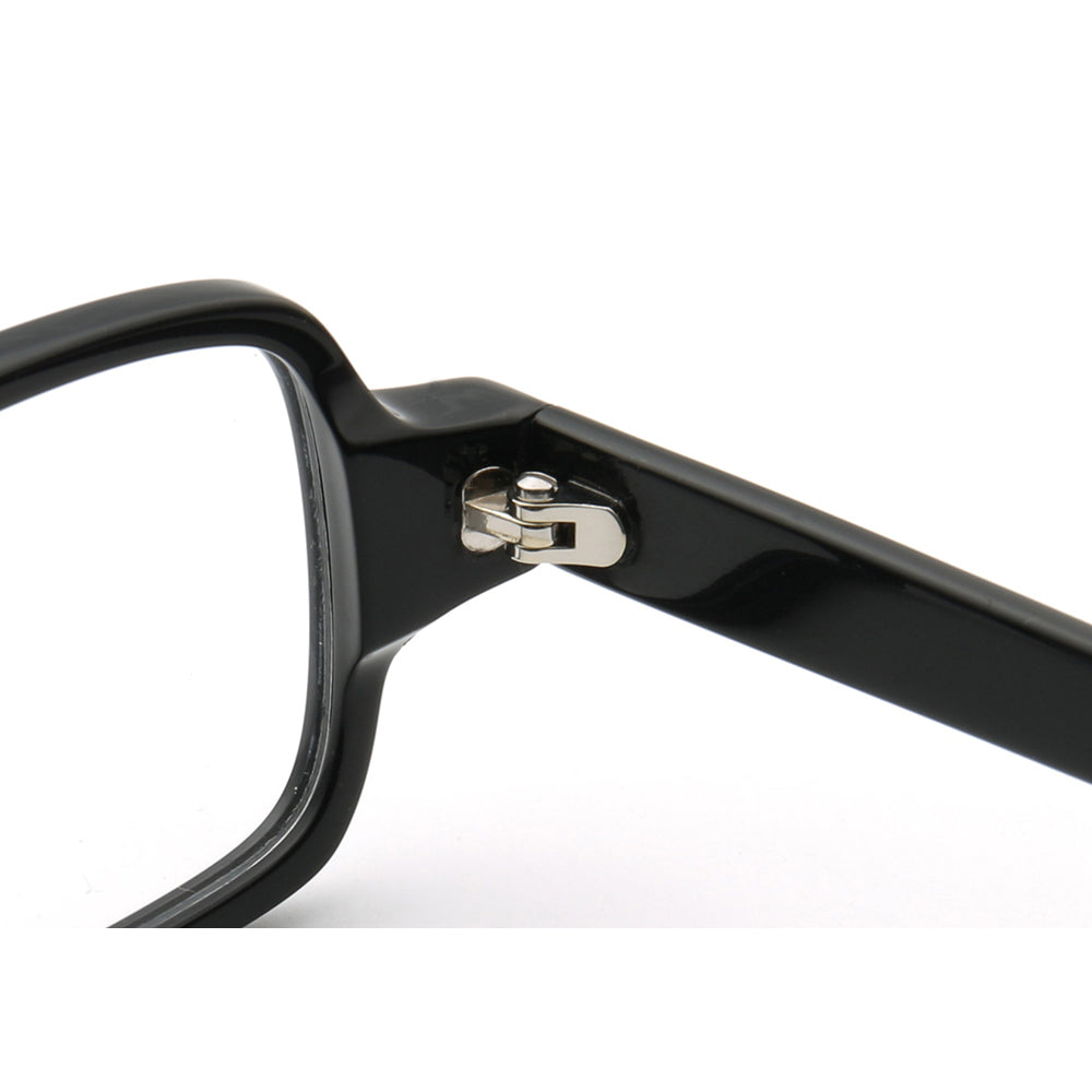Inner hinge of black retro mismatch glasses