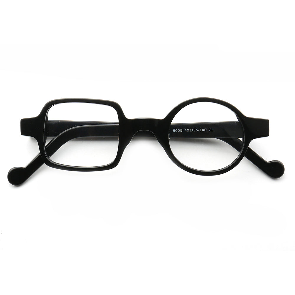 Black mismatch retro acetate eyeglass frames