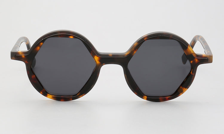 Front view of tortoise polarized sunglasses