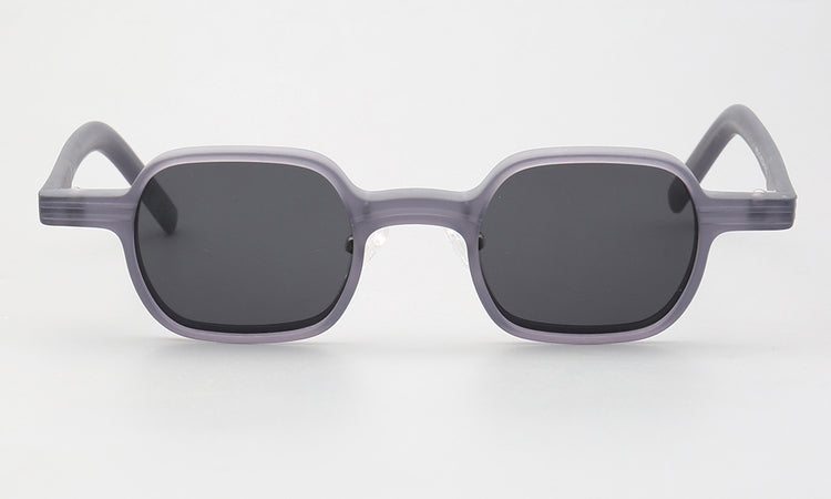 Front view of grey polarized square sunglasses