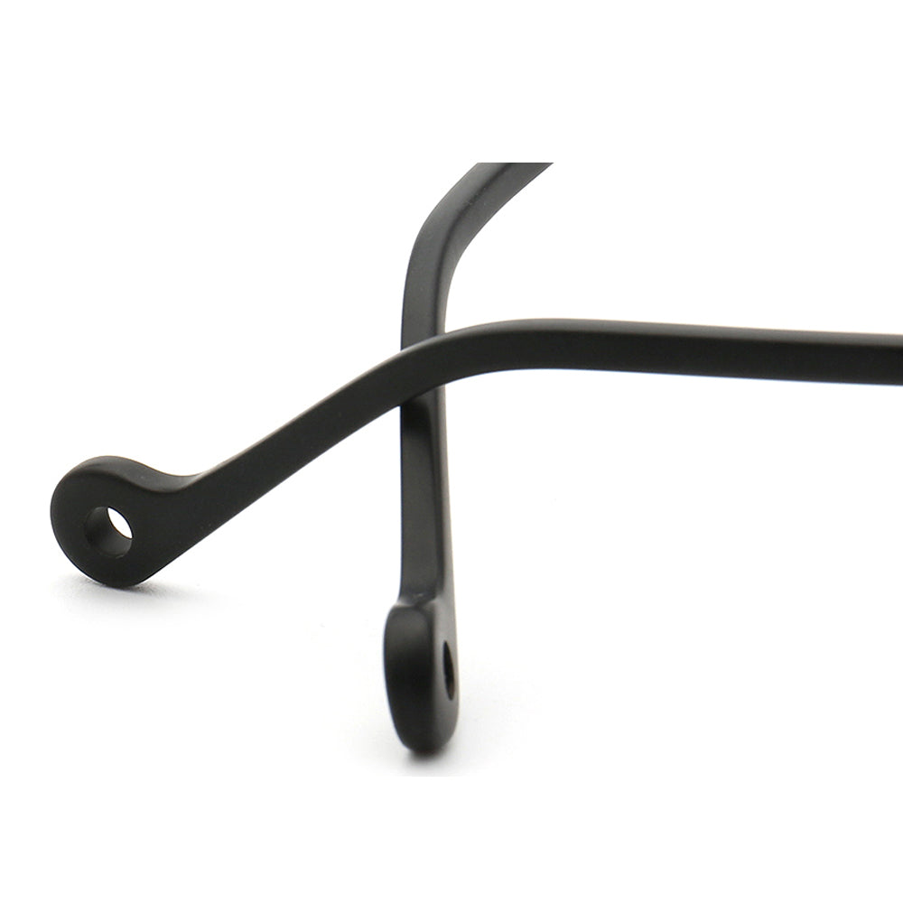 Black temple tips of titanium eyeglass frames