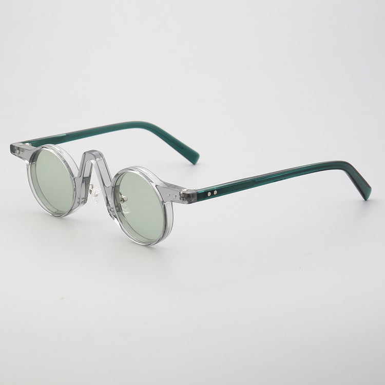 Side view of clear grey polarized sunglasses