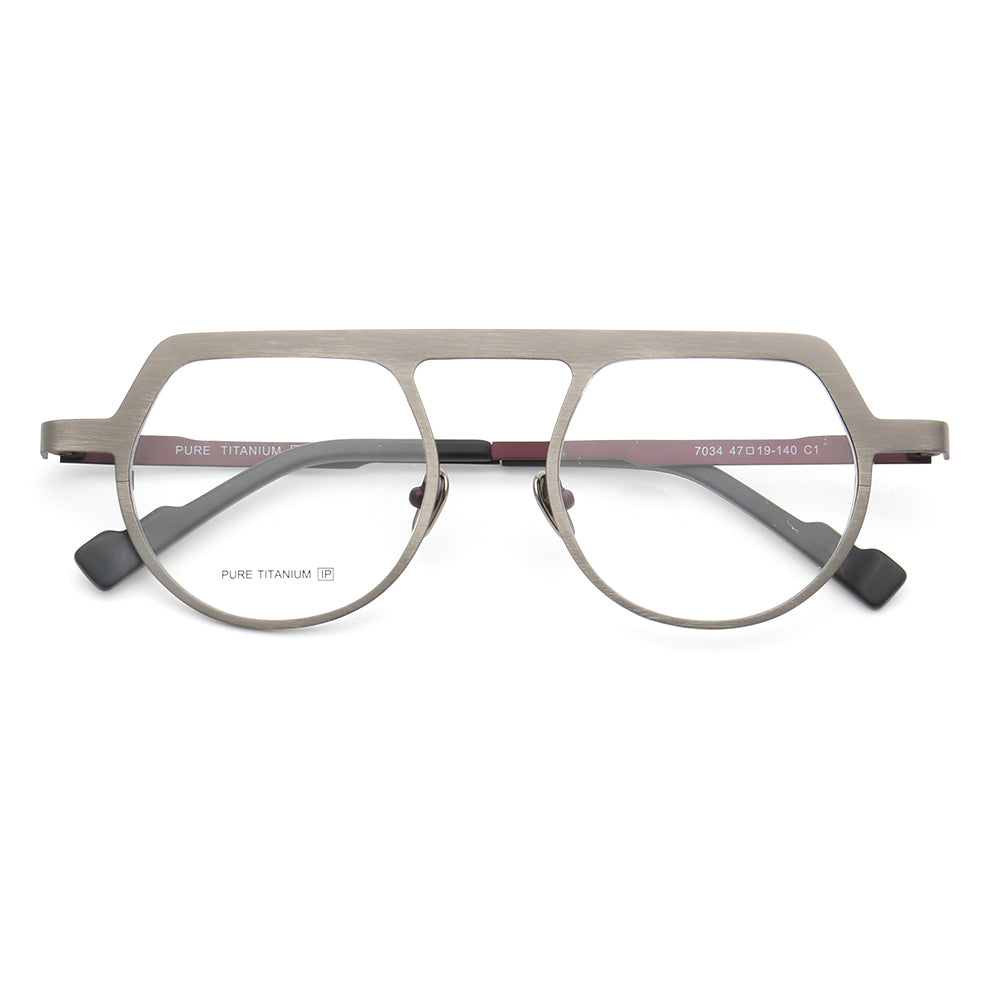 Milo | Vintage 80s Style Pure Titanium Eyeglass Frames | Retro Pilot Style Unisex Glasses