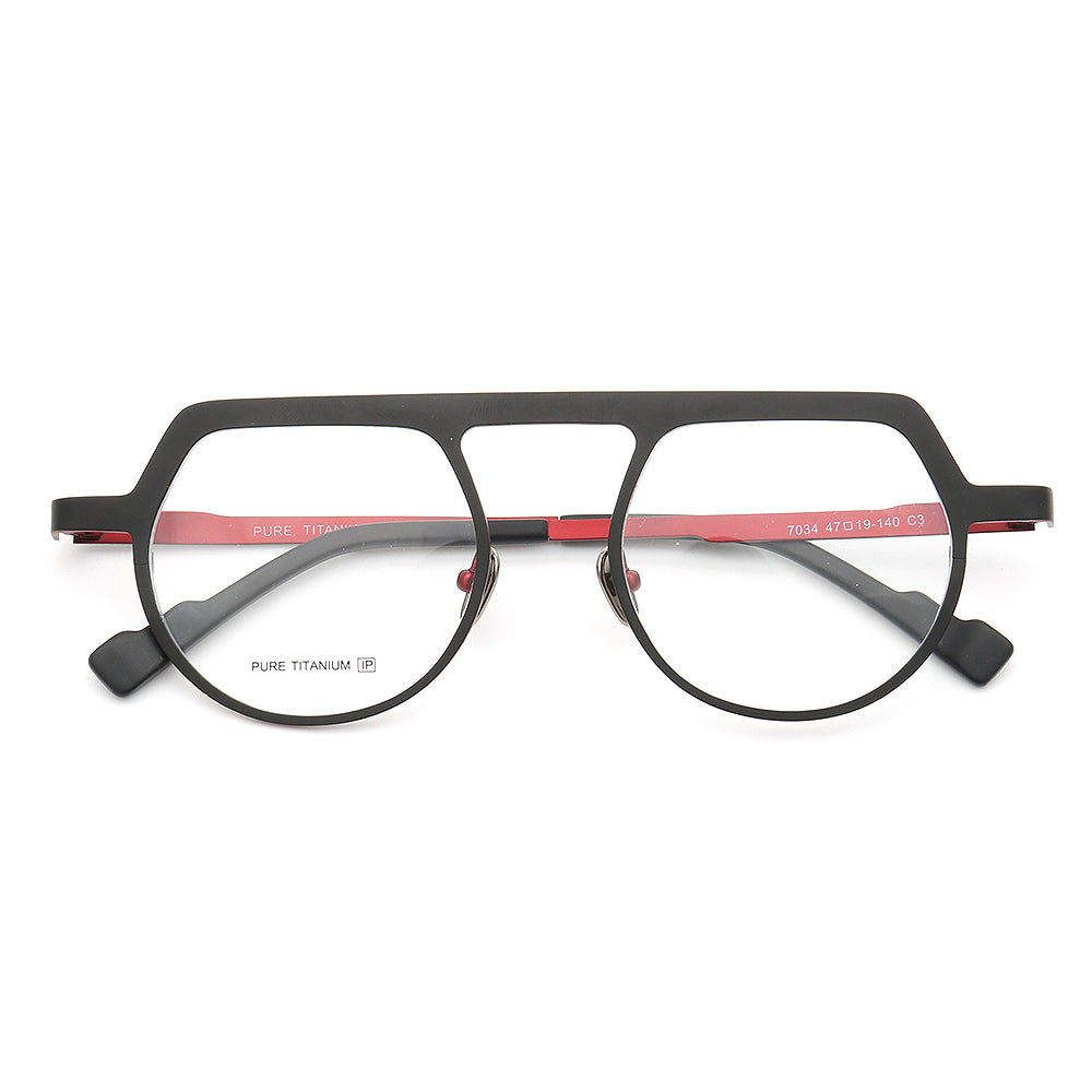 Milo | Vintage 80s Style Pure Titanium Eyeglass Frames | Retro Pilot Style Unisex Glasses