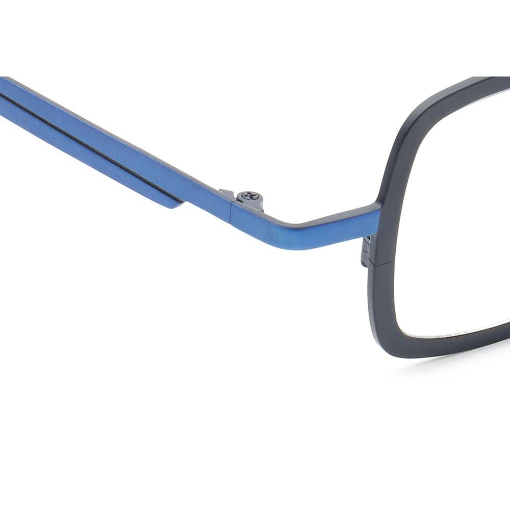 Temple of blue square titanium eyeglasses