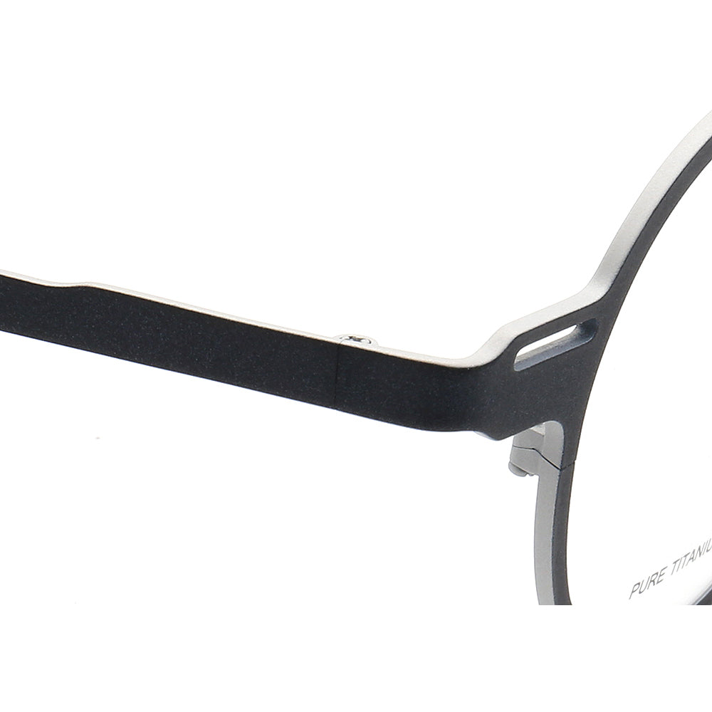 Temple of round retro style titanium eyeglasses