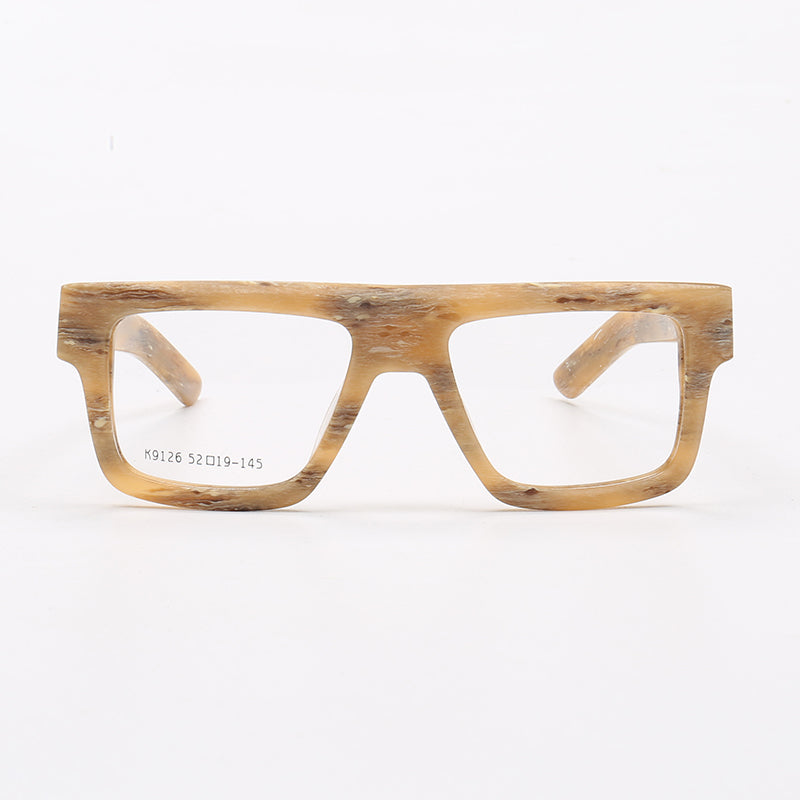 Sand | Fashionable Square Full Rim Acetate Glasses | Lightweight Frames w/ Modern Patterned Design