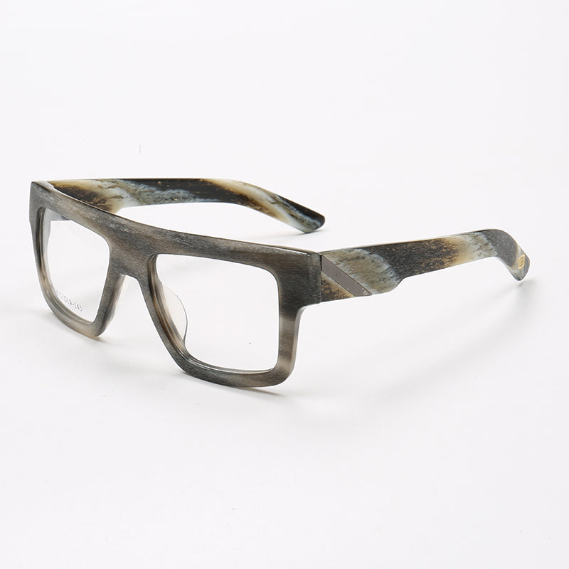 Sand | Fashionable Square Full Rim Acetate Glasses | Lightweight Frames w/ Modern Patterned Design