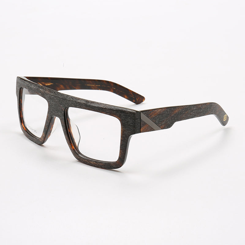 Sand | Fashionable Square Full Rim Acetate Glasses | Lightweight Frames w/ Modern Patterned Design