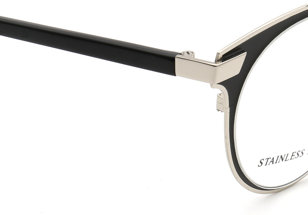 Temple of black metal eyeglass frames