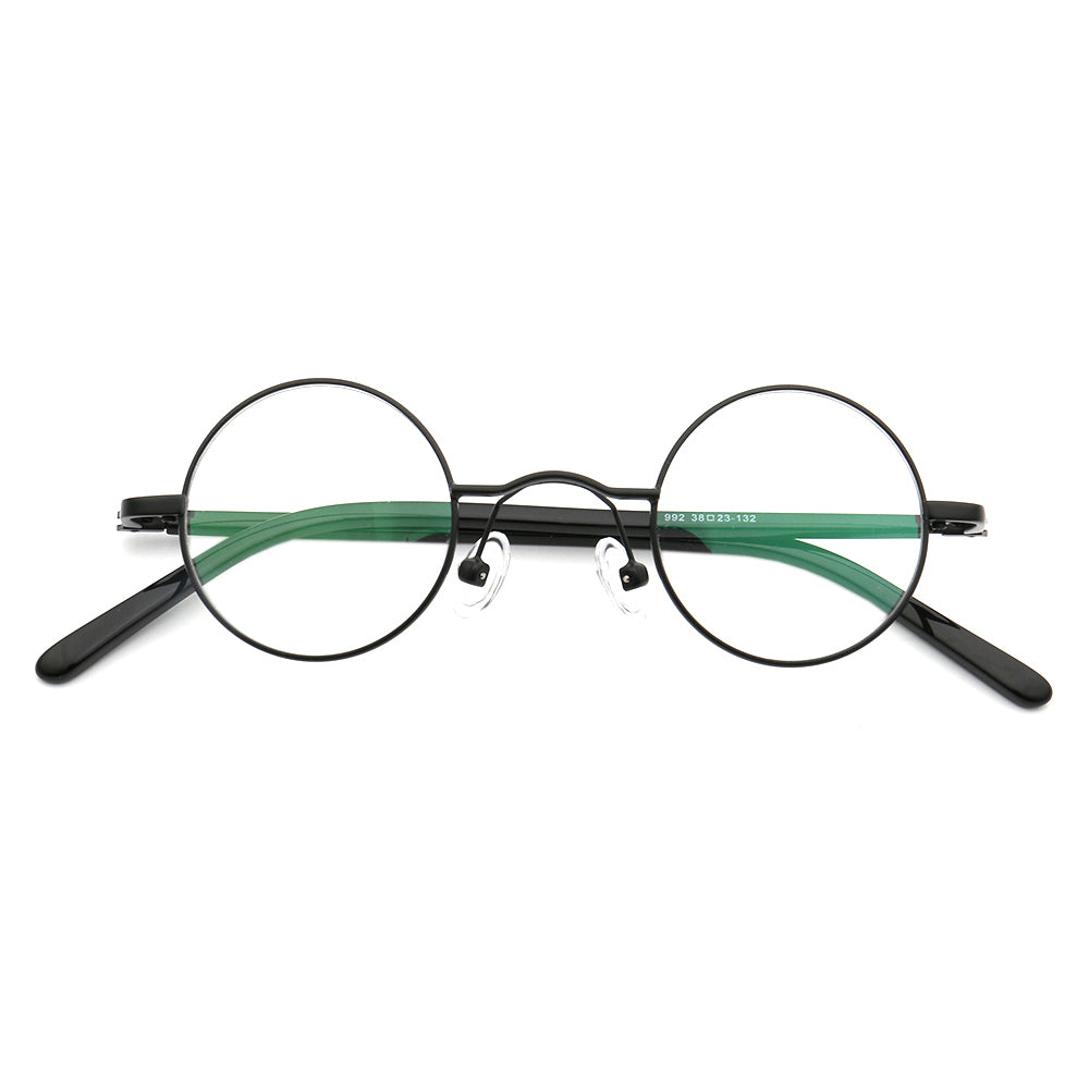 Black round nerd style eyeglass frames