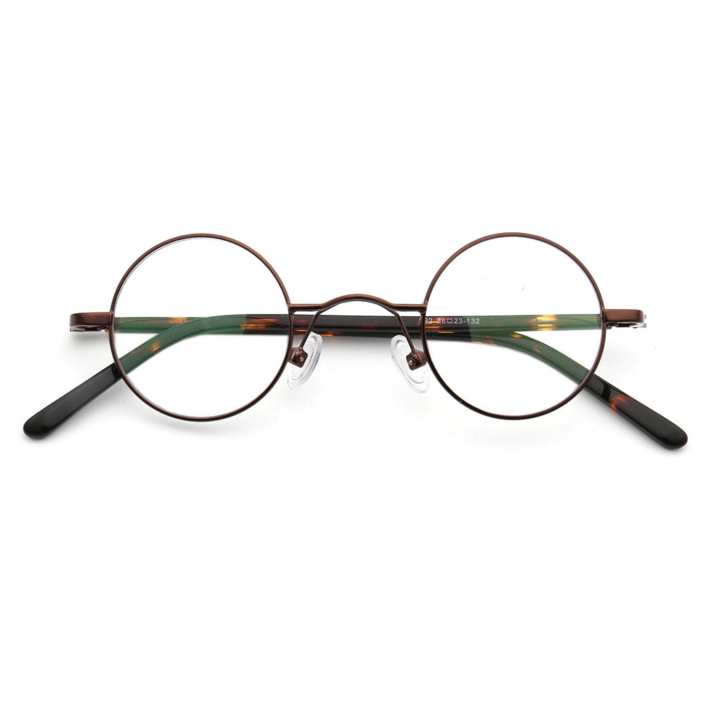 A pair of brown nerd style retro eyeglasses