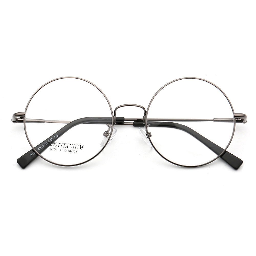Gunmetal colored metal glasses frames