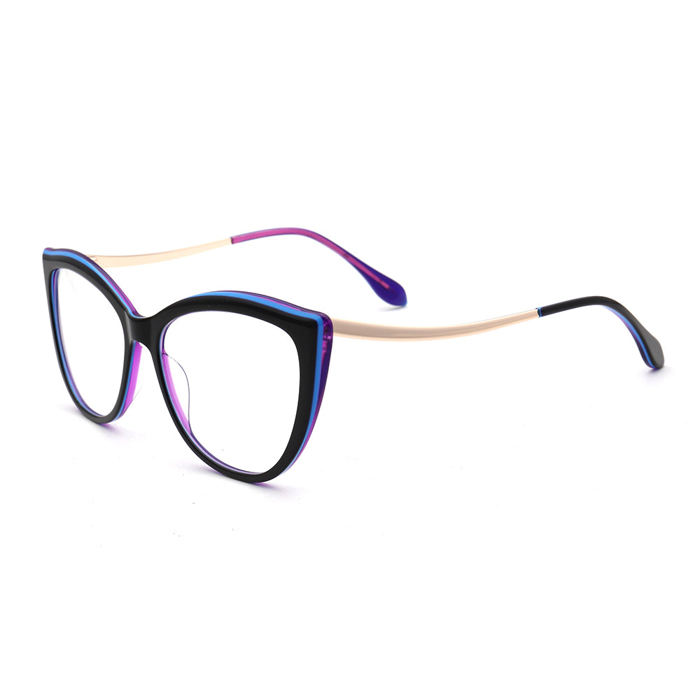 Hope | Two Toned Cat Eye Glasses For Women | Lightweight Acetate & Metal Frame