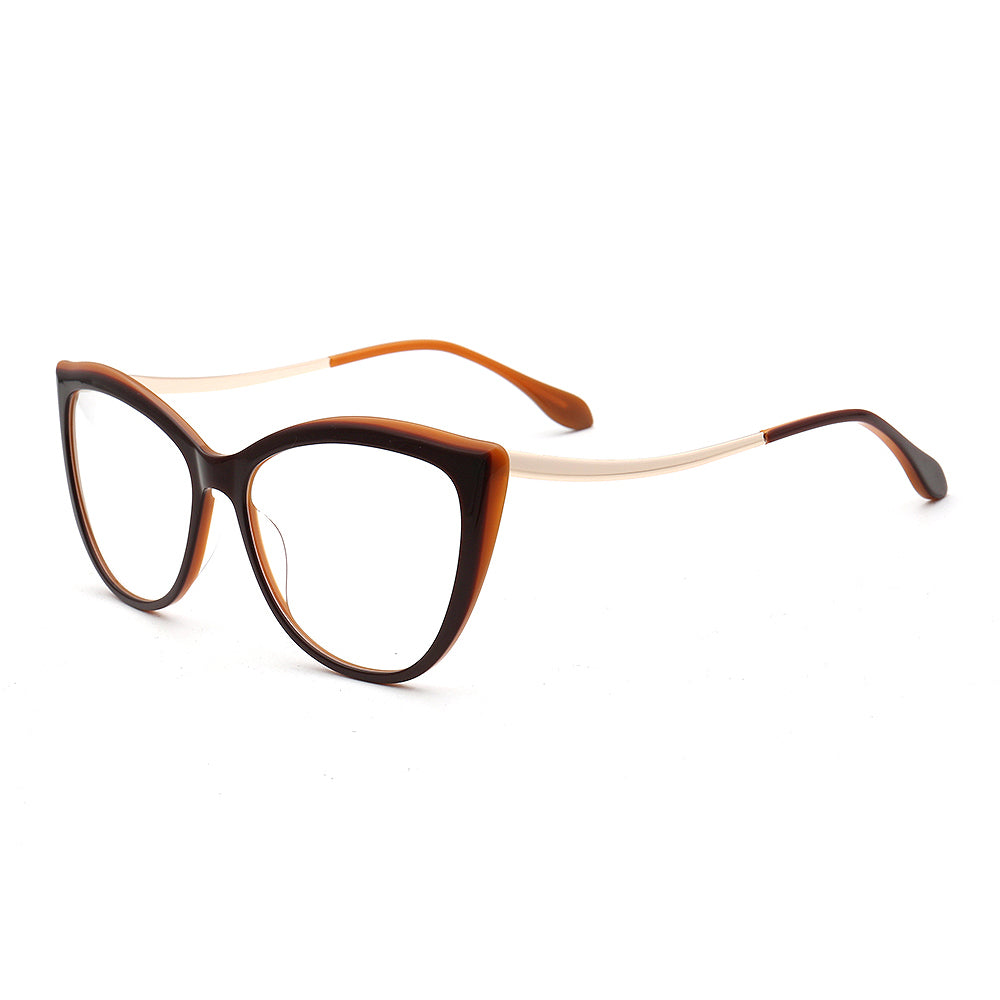 Hope | Two Toned Cat Eye Glasses For Women | Lightweight Acetate & Metal Frame