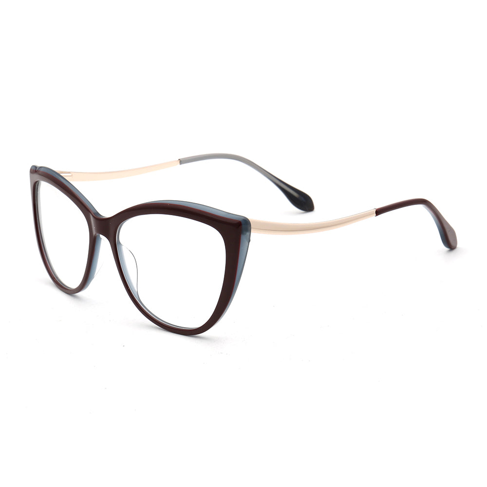 Hope | Two Toned Cat Eye Glasses For Women | Lightweight Acetate & Metal Frame