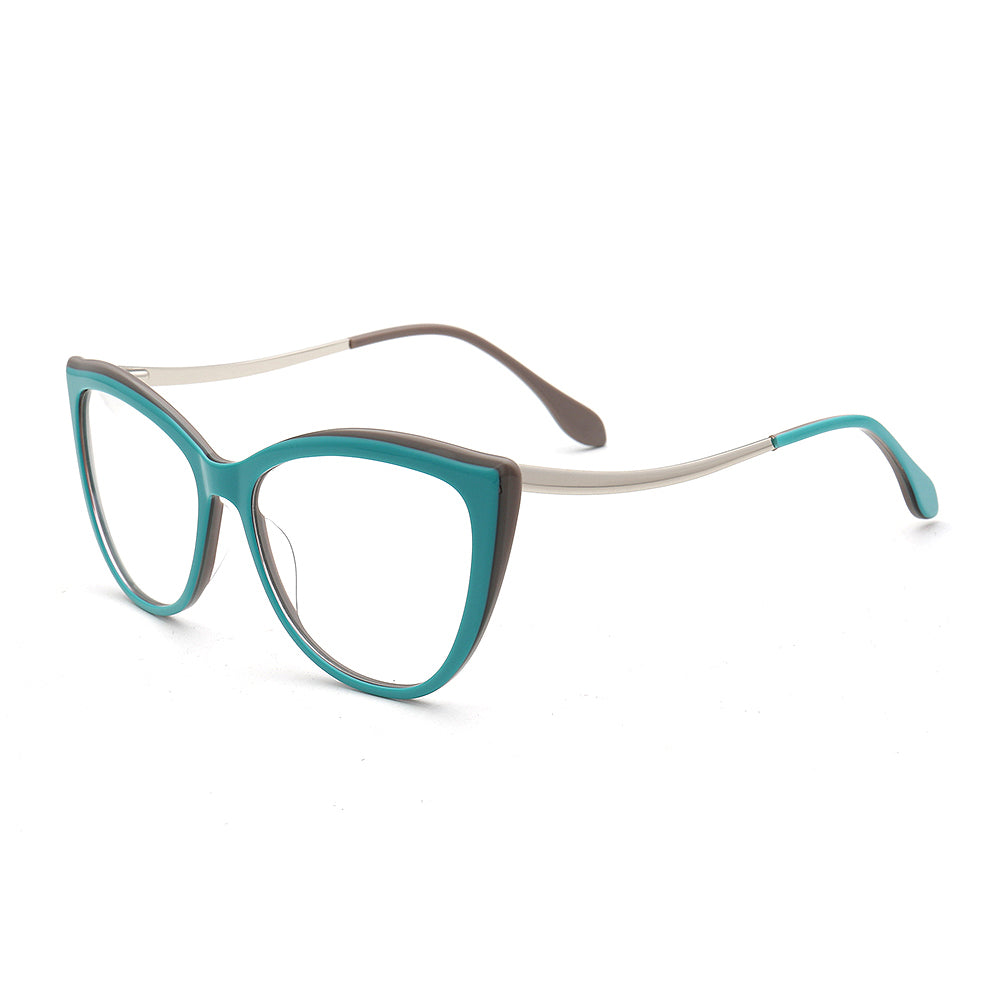 Hope | Two Toned Cat Eye Glasses For Women | Lightweight Acetate & Metal Frame