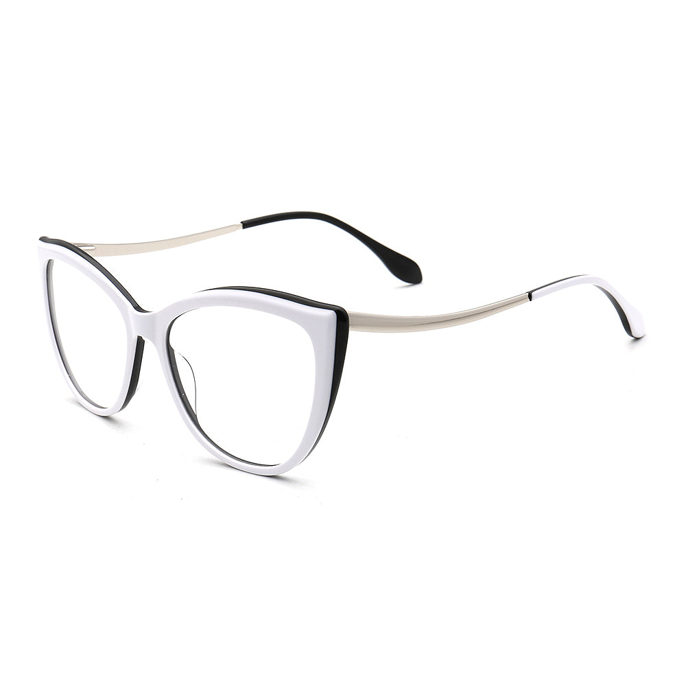 Hope | Two Toned Cat Eye Glasses For Women | Lightweight Acetate & Metal Frame