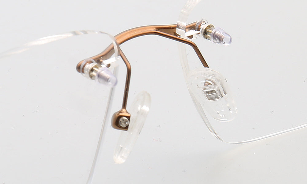 Nose pads of rimless rectangular eyeglasses