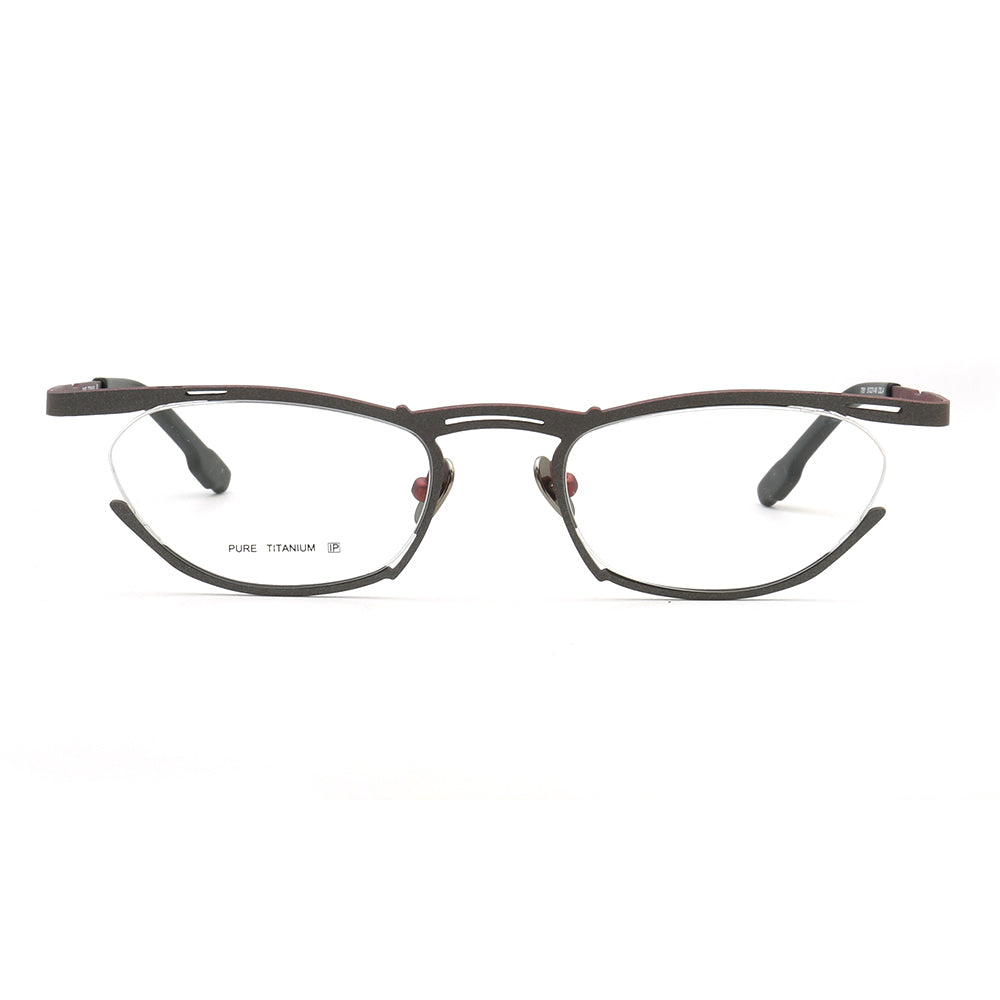 Front view of pure titanium cat eye eyeglass frames for women