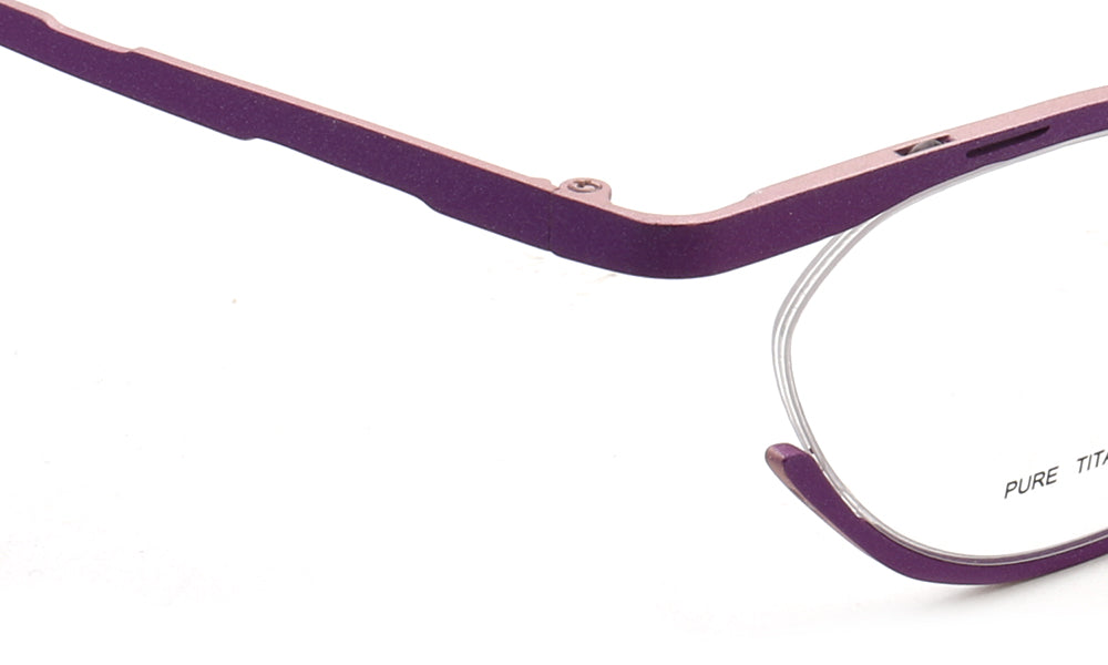 Temple of purple cat eye titanium glasses for women