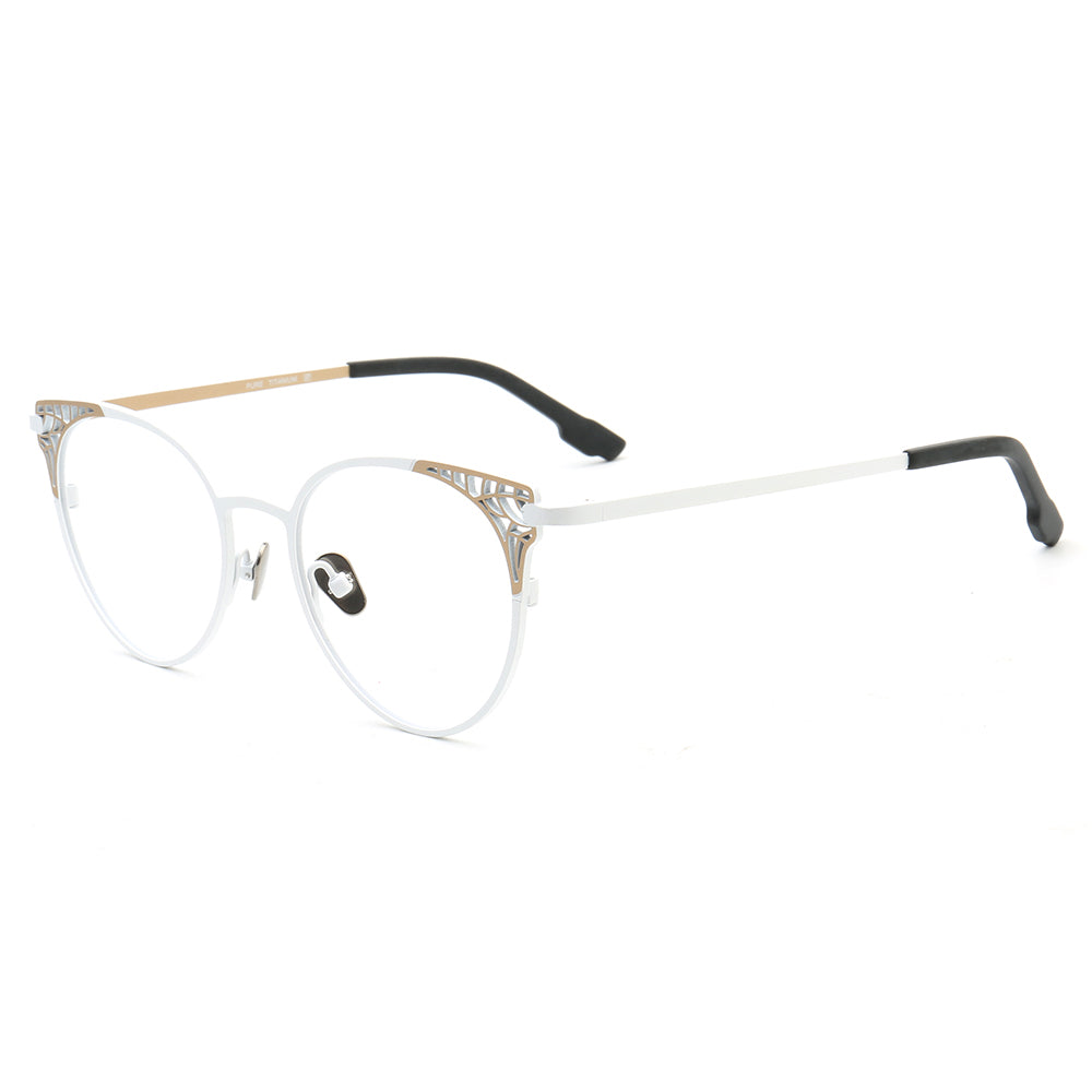 Helena | Stylish Titanium Cat Eye Glasses For Women | Modern Multicolored Eyewear Frames