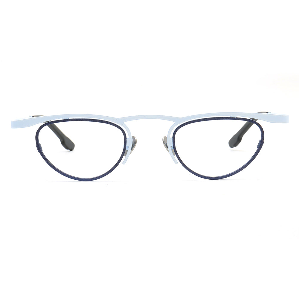 Funky geometric titanium eyeglass frames