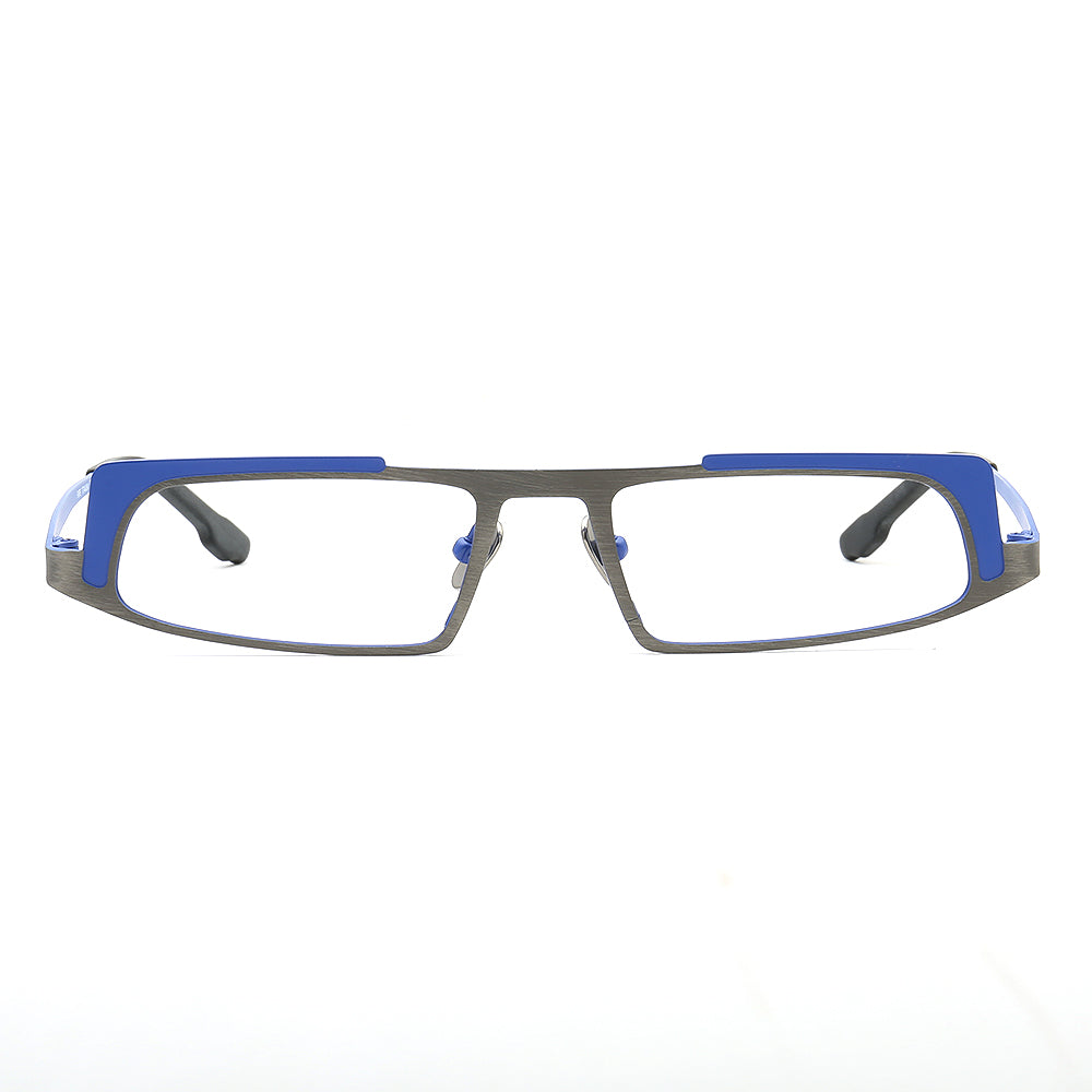 Vernon | Sleek Rectangular Titanium Eyeglass Frames | Modern Two Toned Full Rim Glasses