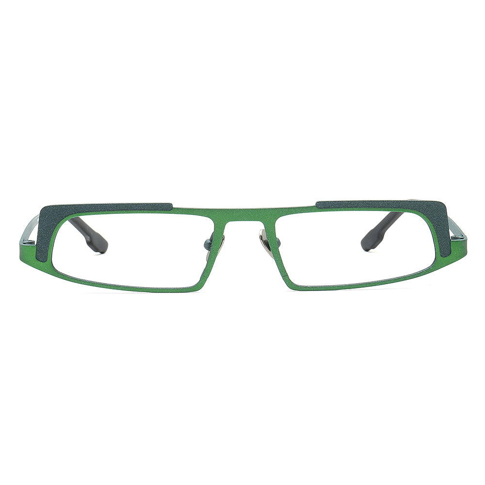 Vernon | Sleek Rectangular Titanium Eyeglass Frames | Modern Two Toned Full Rim Glasses