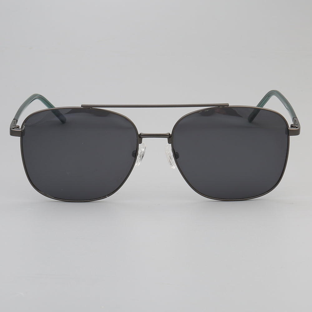 front view of gunmetal double bridge sunglasses