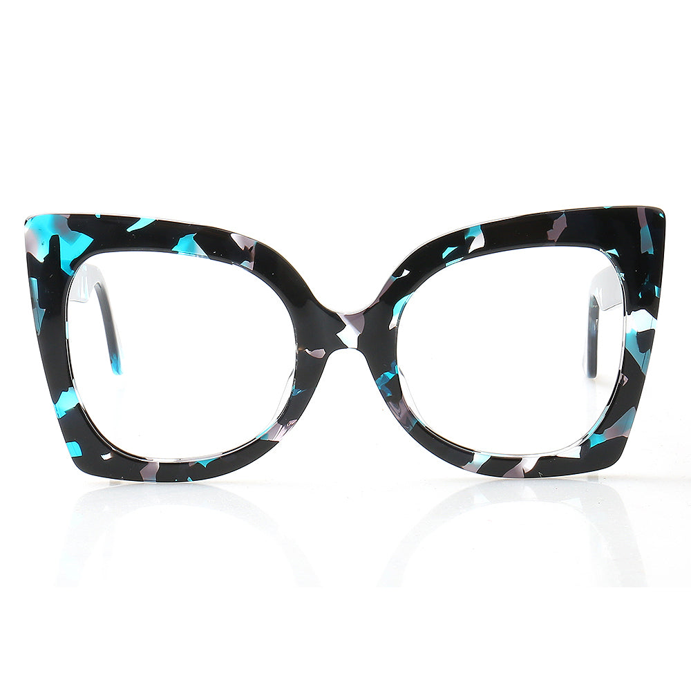 Patterned oversized cat eye glasses for women