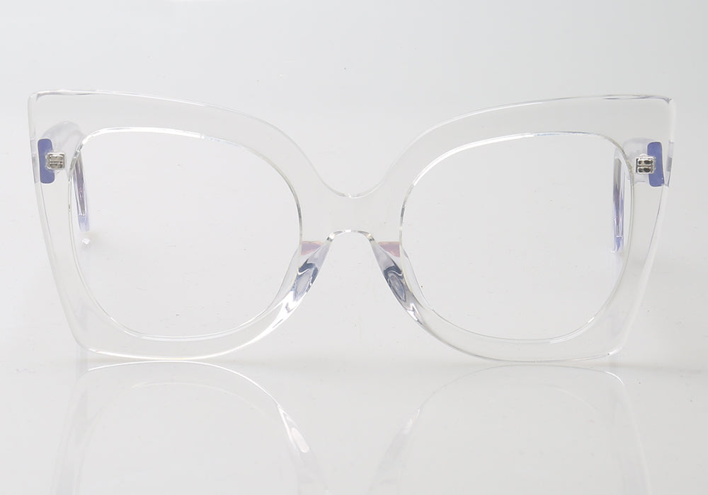 Clear oversized cat eye glasses for women