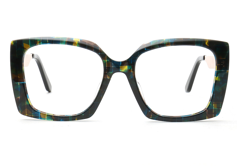 Patterned oversized butterfly eyewear frames for women