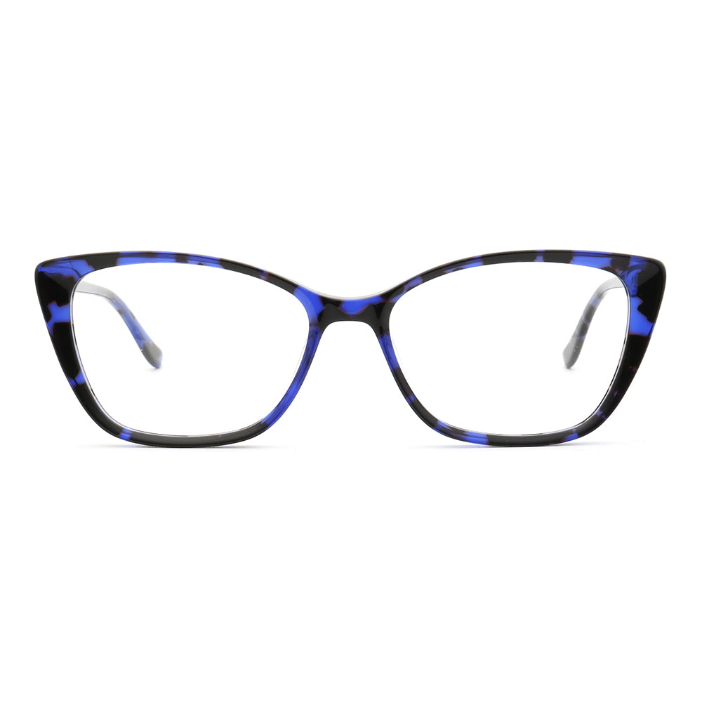 Blue cat eye acetate glasses for women