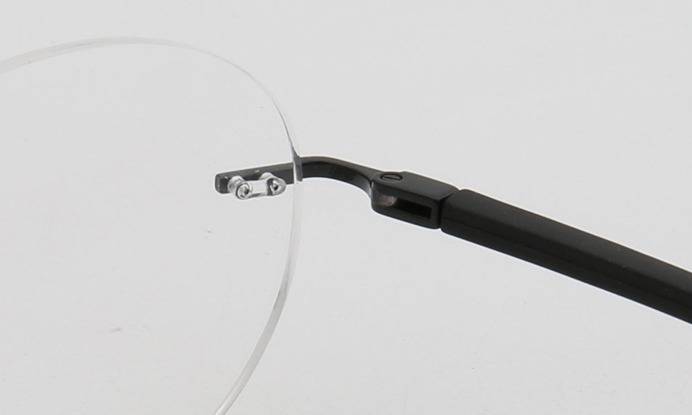 Inner hinge of round rimless eyeglasses