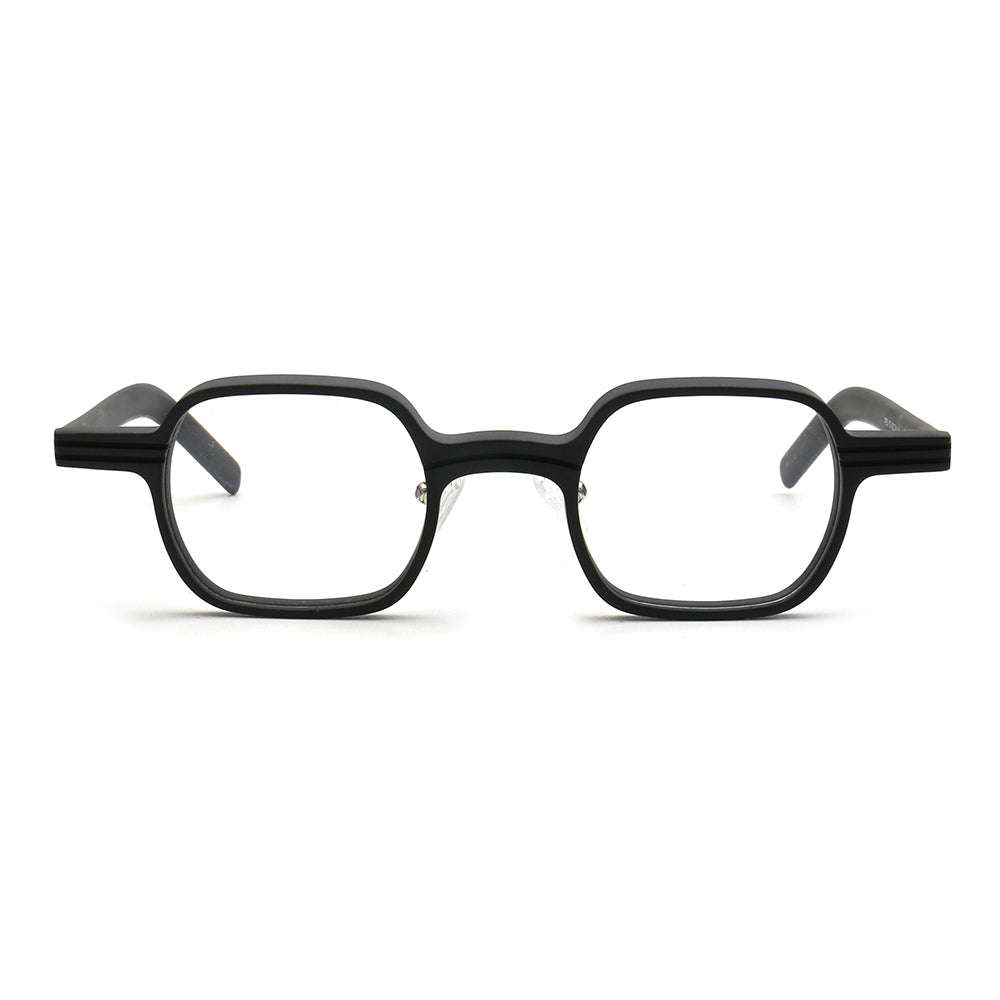 Front view of black square full rim eyeglasses