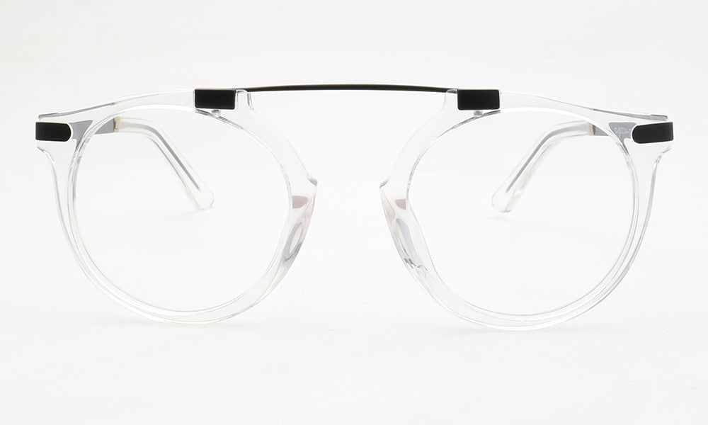 Clear flat top round glasses frames