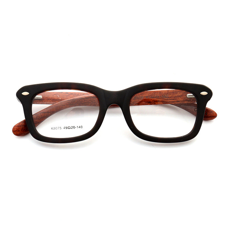 Tortoise shell patterned wooden eyeglass frames