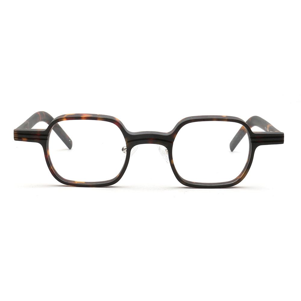 Front view of tortoise square full rim eyeglasses