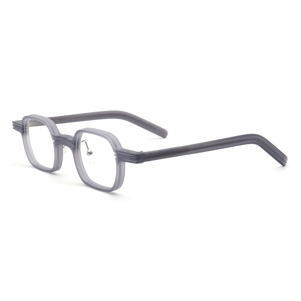 Grey square full rim eyeglasses