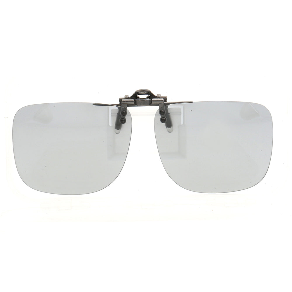 Grey square clip on sunglasses