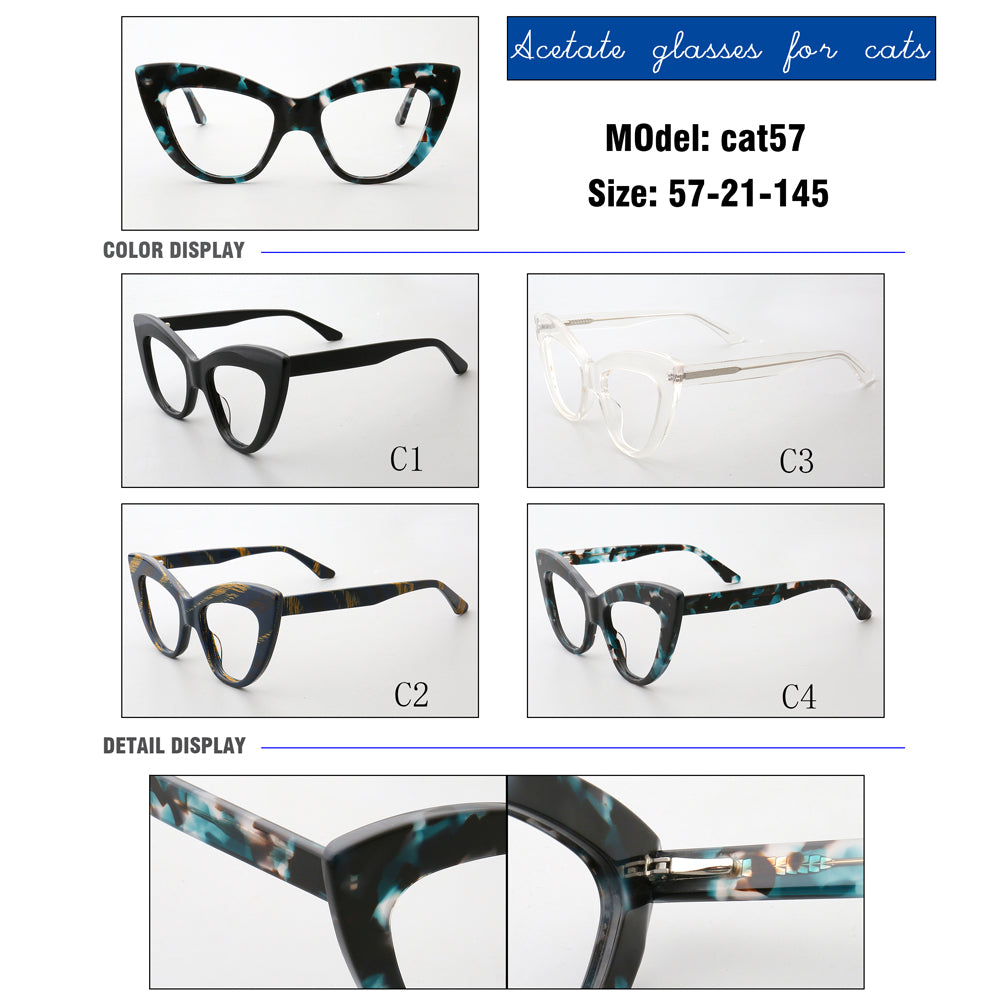 Oversize cat eye glasses for women