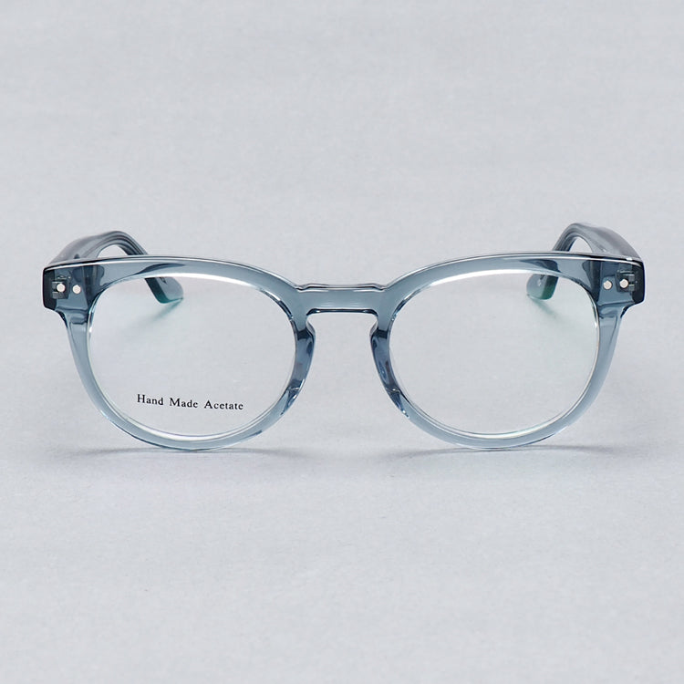 Clear blue grey round glasses frames