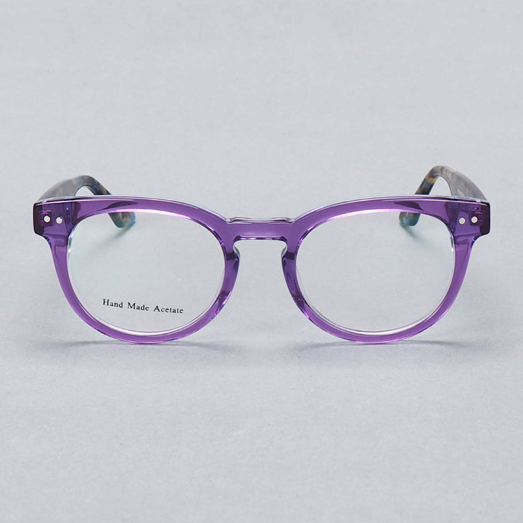 Purple round tortoise shell glasses frames