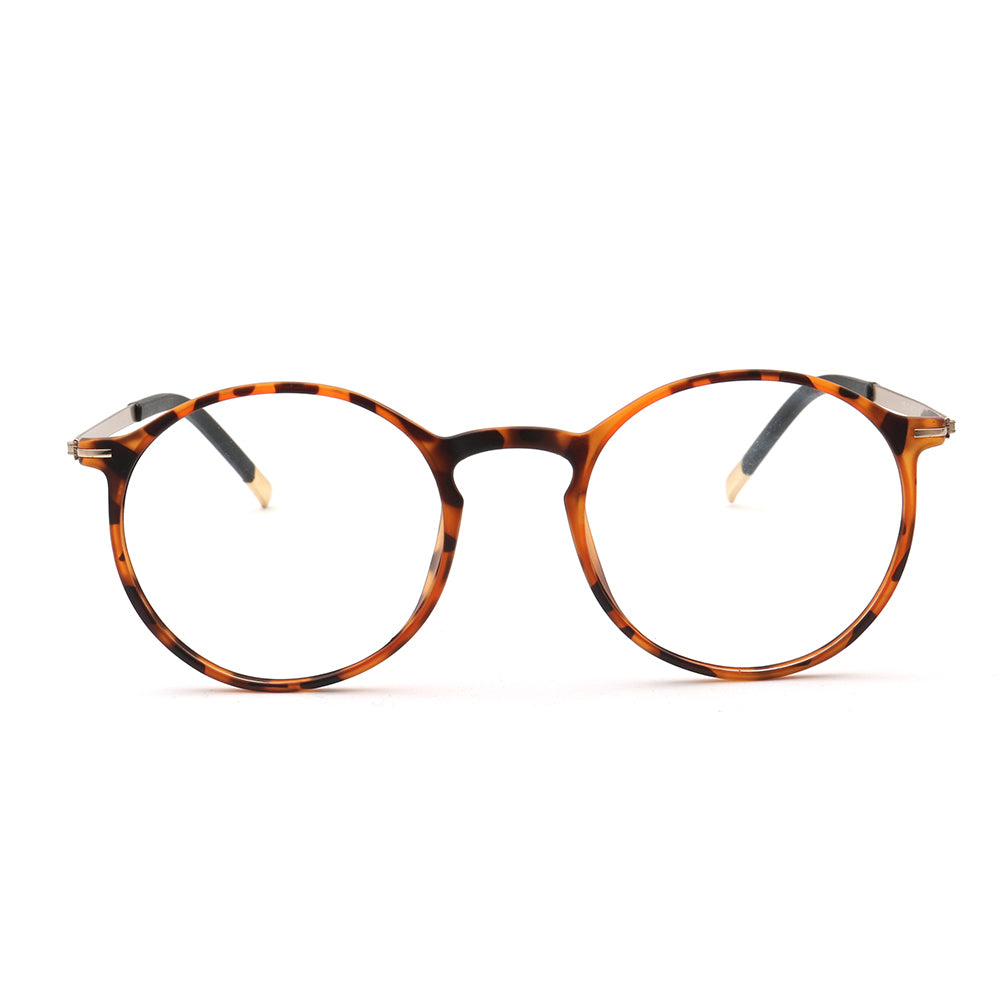 Round tortoise shell TR eyeglasses